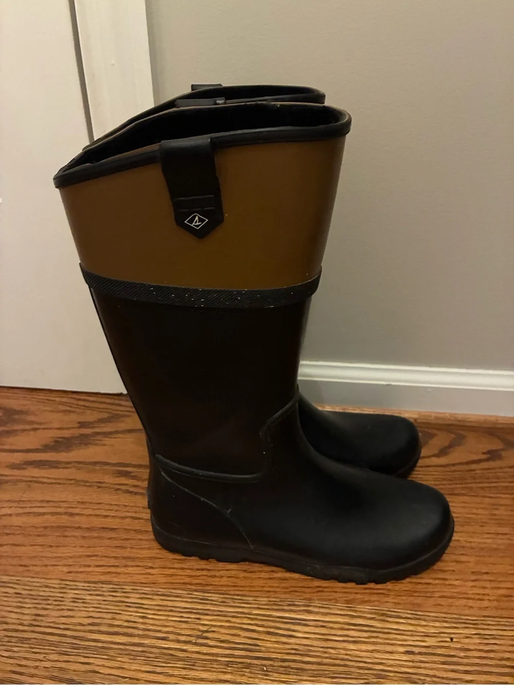 Waterproof Tall Rain Boots in Black and Brown